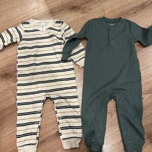 Carter’s Cream and Green Striped & Green Kids outfits